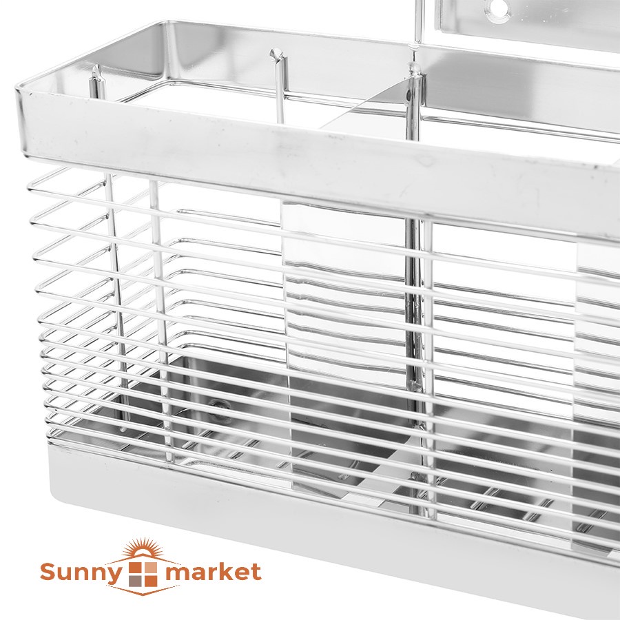 Ống đựng đũa ba ngăn inox SUS 304 cao cấp, kệ đựng đũa ba ngăn sang trọng