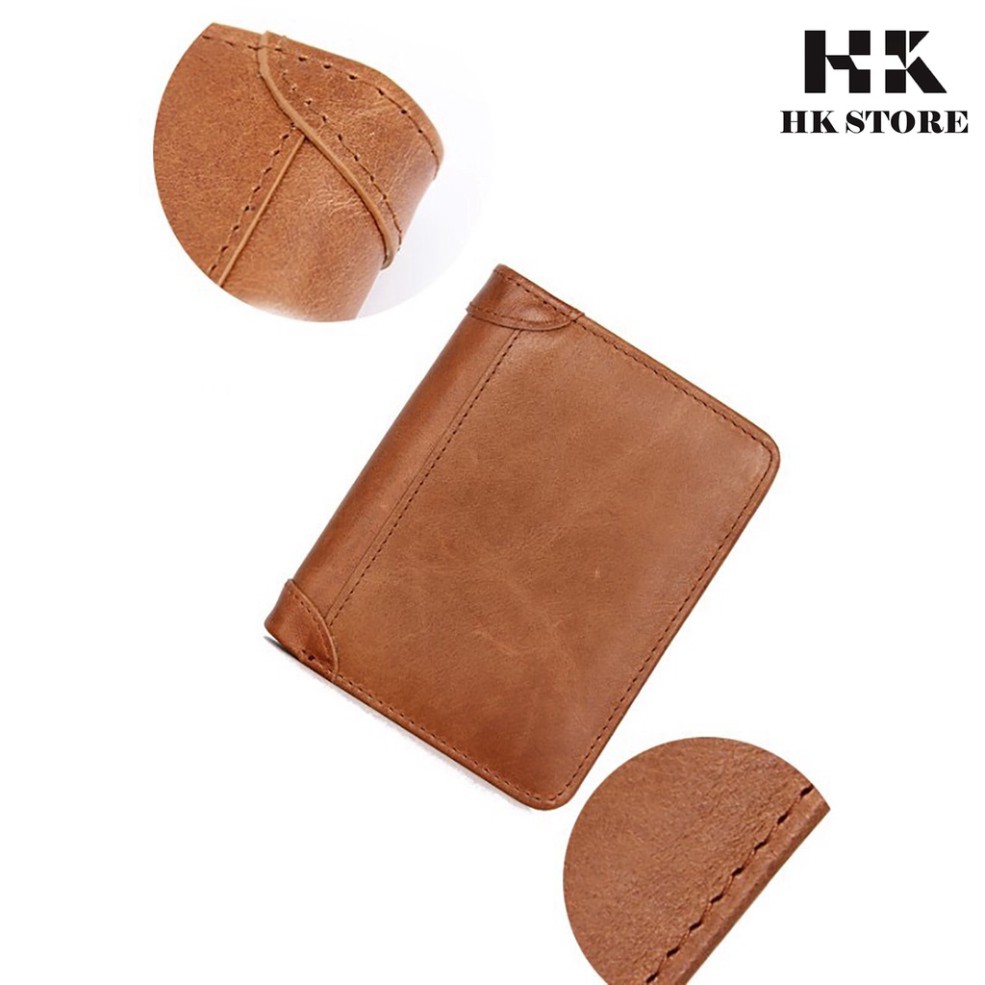 Ví đứng nam da bò 💝 HK STORE 💝 da bò thật 100% và lót da cao cấp kiểu dáng nhỏ gọn tay siêu tiện lợi.
