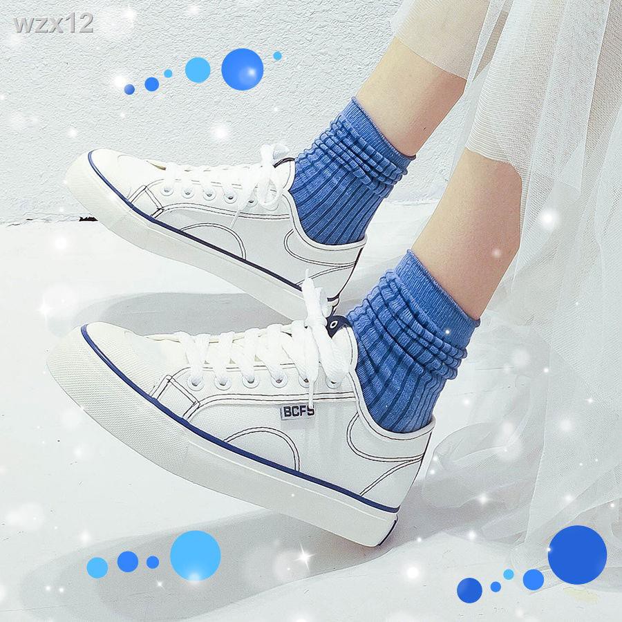 giày vải nữ sinh mùa xuân thu 2021 tân viên phiên bản Hàn Quốc của triều đại ulzzang Harajuku trắng hoang dã thoá