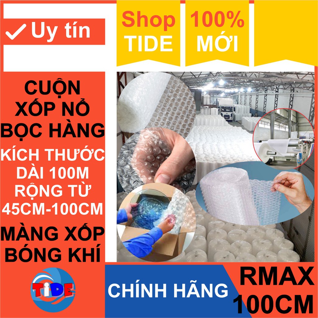 Xốp nổ bọc hàng – Dài 100M x Rộng từ 45cm tới 100cm – Màng xốp bóp nổ