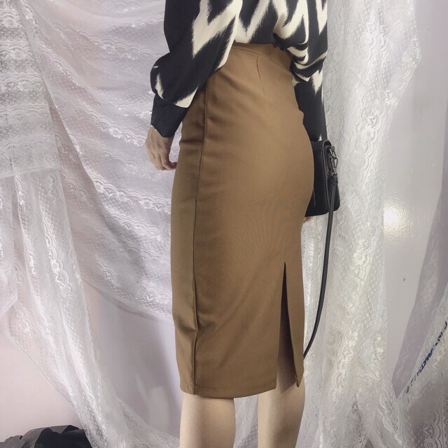 (có bigsize eo 95cm) CHÂN VÁY THUN CÔNG SỞ - VÁY THUN NỮ XẺ TÀ SAU- CÓ SIZE ĐẠI | BigBuy360 - bigbuy360.vn