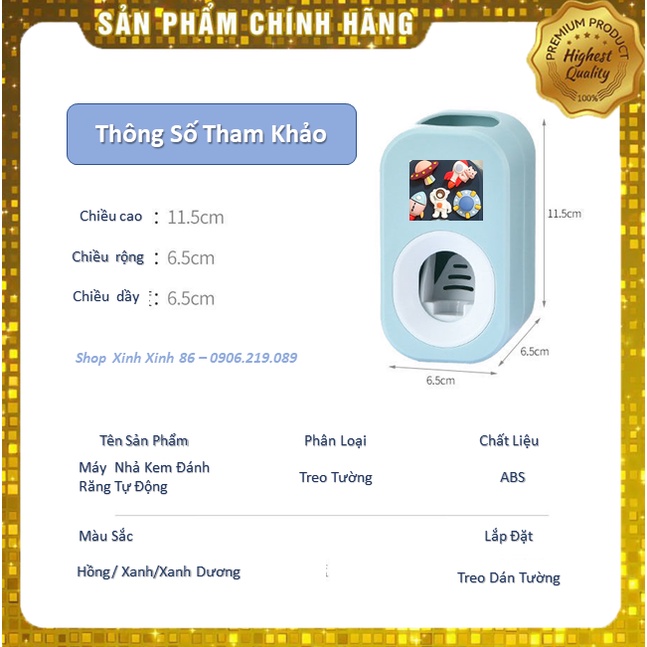 [HÀNG LOẠI 1] Hộp Nhả Kem Đánh Răng Tự Động Thông Minh Họa Tiết 3D Siêu Dễ Thương Cho Bé