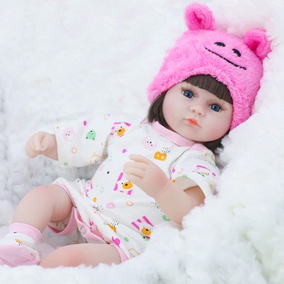 Búp Bê Tái Sinh Thân Gòn Q Baby 42 cm Mắt 3D - Reborn Toddler Semi Soft Vinyl Fashion American Girl Doll 17 inch