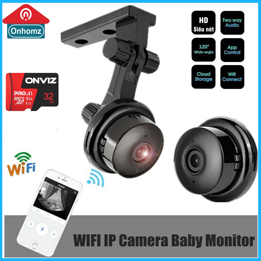 [Freeship⚡️]Camera giám sám sát không Dây V380 PRO - Hồng ngoại Quan sát ban đêm / Thẻ nhớ 32GB/ Thẻ nhớ 64GB