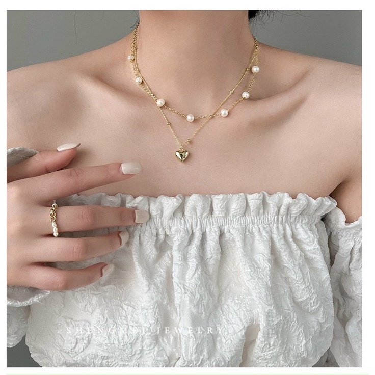 Dây chuyền thời trang nữ cườm trái tim BCC444