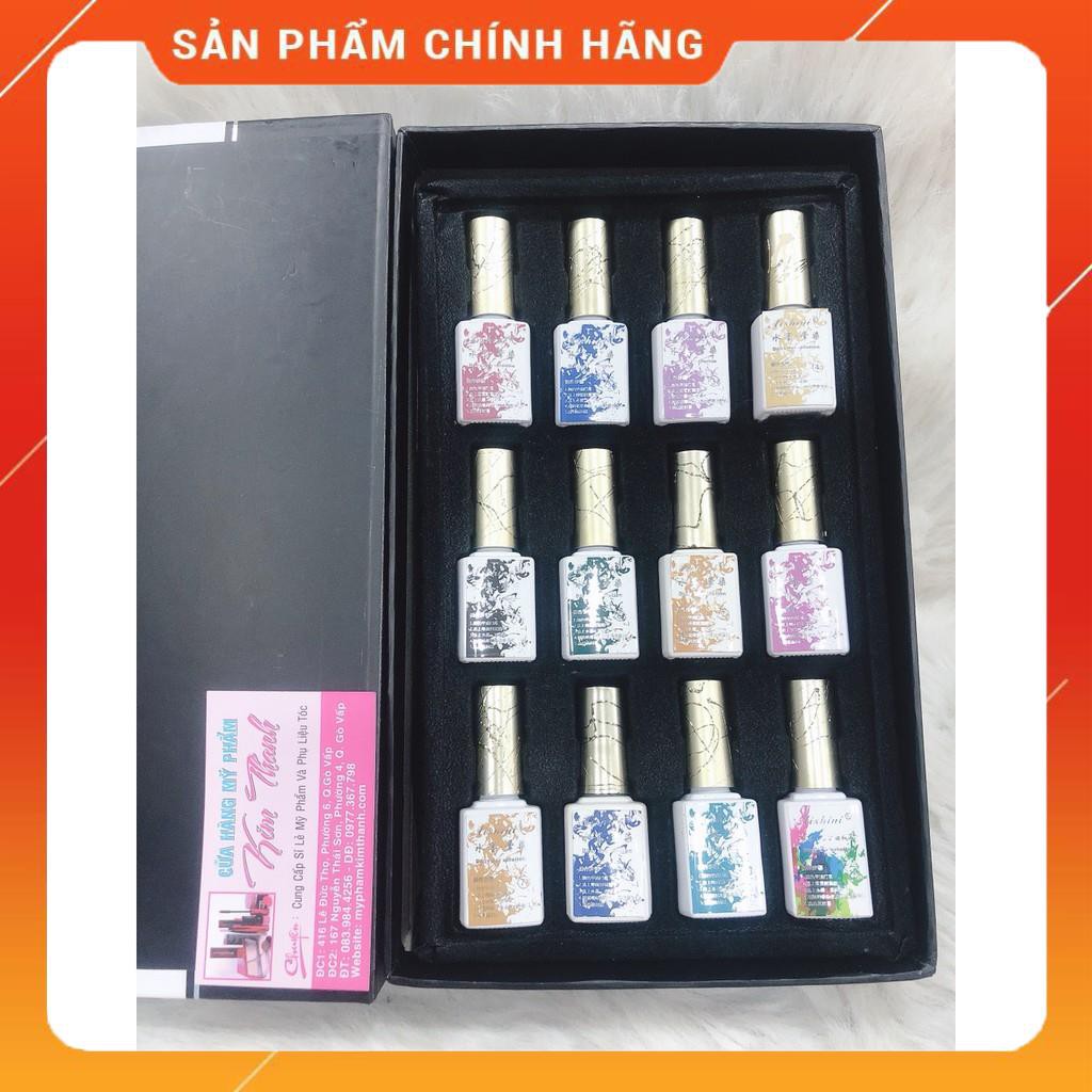 Sét Gel Loang Aishini 12 Màu Loang Đẹp Quyến Rũ - 1 Bộ