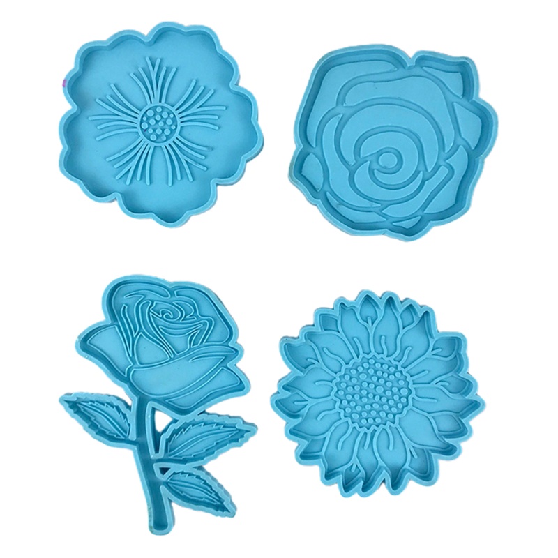 Sa Khuôn Silicone Làm Đế Lót Ly Hình Bông Hoa DIY