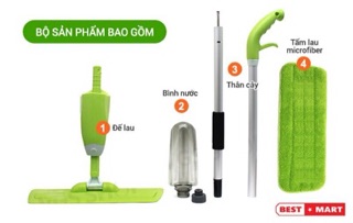 Cây lau nhà có bình xịt