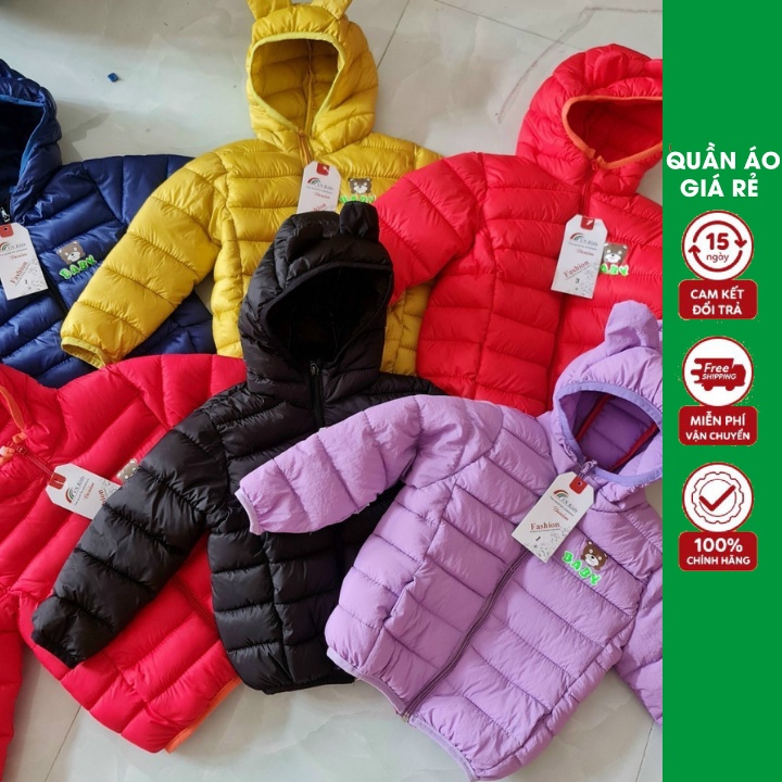 Áo Phao Nhí 2 Mặt Siêu Nhẹ Nhiều Màu Việt Nam Dành Cho Các Bé Từ 1 - 3 Tuổi Mặc Được, Mặt Trong Và Mặt Ngoài Giữ Nhiệt