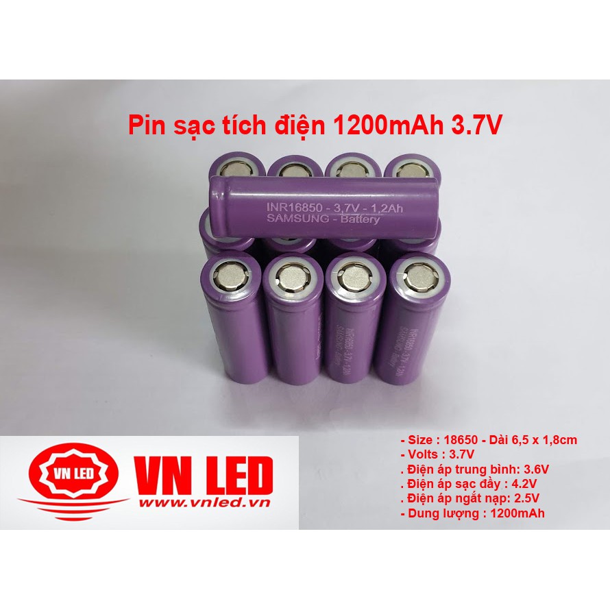 Pin sạc tích điện 1200mAh 3.7V, Cell pin INR16850 Li-Ion, pin sạc dự phòng mới, đt 0936395395 | WebRaoVat - webraovat.net.vn