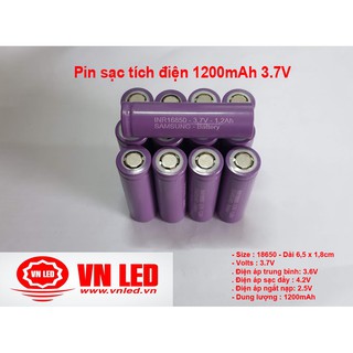 Pin sạc tích điện 1200mAh 3.7V, Cell pin INR18650 Li-Ion, pin sạc dự phòng mới, đt 0936395395