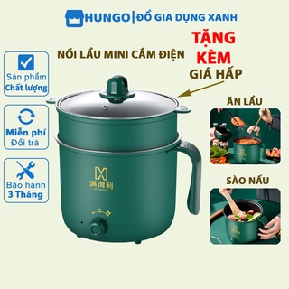 Nồi lẩu mini đa năng cắm điện có tay cầm 1,8L, Nồi lẩu điện nấu mì nhỏ gọn