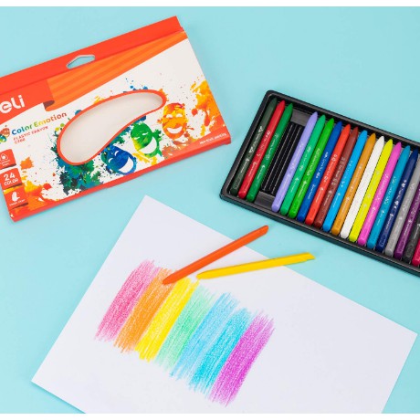 Màu Sáp Deli Color Emotion Plastic Crayon C200 (bộ 12m/18m/24m)