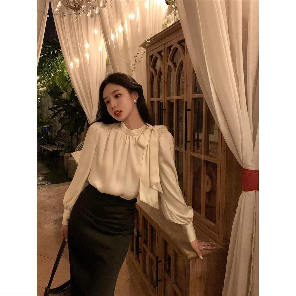 [MURIOKI] Áo Sơ Mi Tay Dài Phong Cách Thời Trang Pháp Mới 2022 Dành Cho Nữ