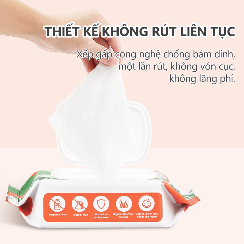 [Mã BMBAU50 giảm 7% đơn 99K] [Einmilk.ân ninh] Khăn giấy ướt Einmilk 20 tờ một gói ,không mùi dành cho bé