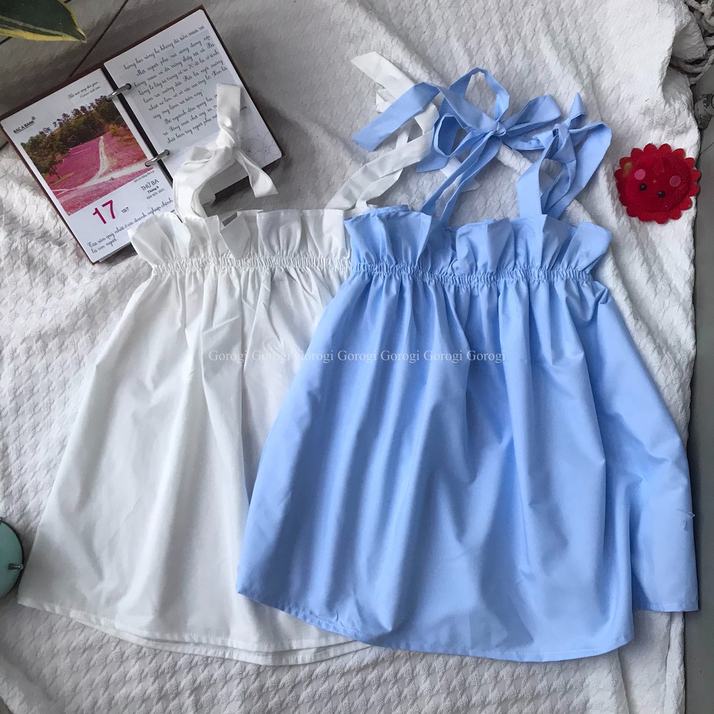 Áo hai dây bản to Gorogi ulzzang dáng babydoll hàng đẹp may kỹ mã AHD23521