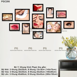[Kèm Ảnh] Bộ Khung Hình Kính Trang Trí Cửa Tiệm Nối Mi, Phun Xăm Chân Mày, Môi, Spa Cực Đẹp - Khung Hình Phạm Gia PGC295