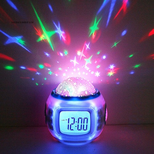 Đồng hồ báo thức có đèn LED phát nhạc cho bé