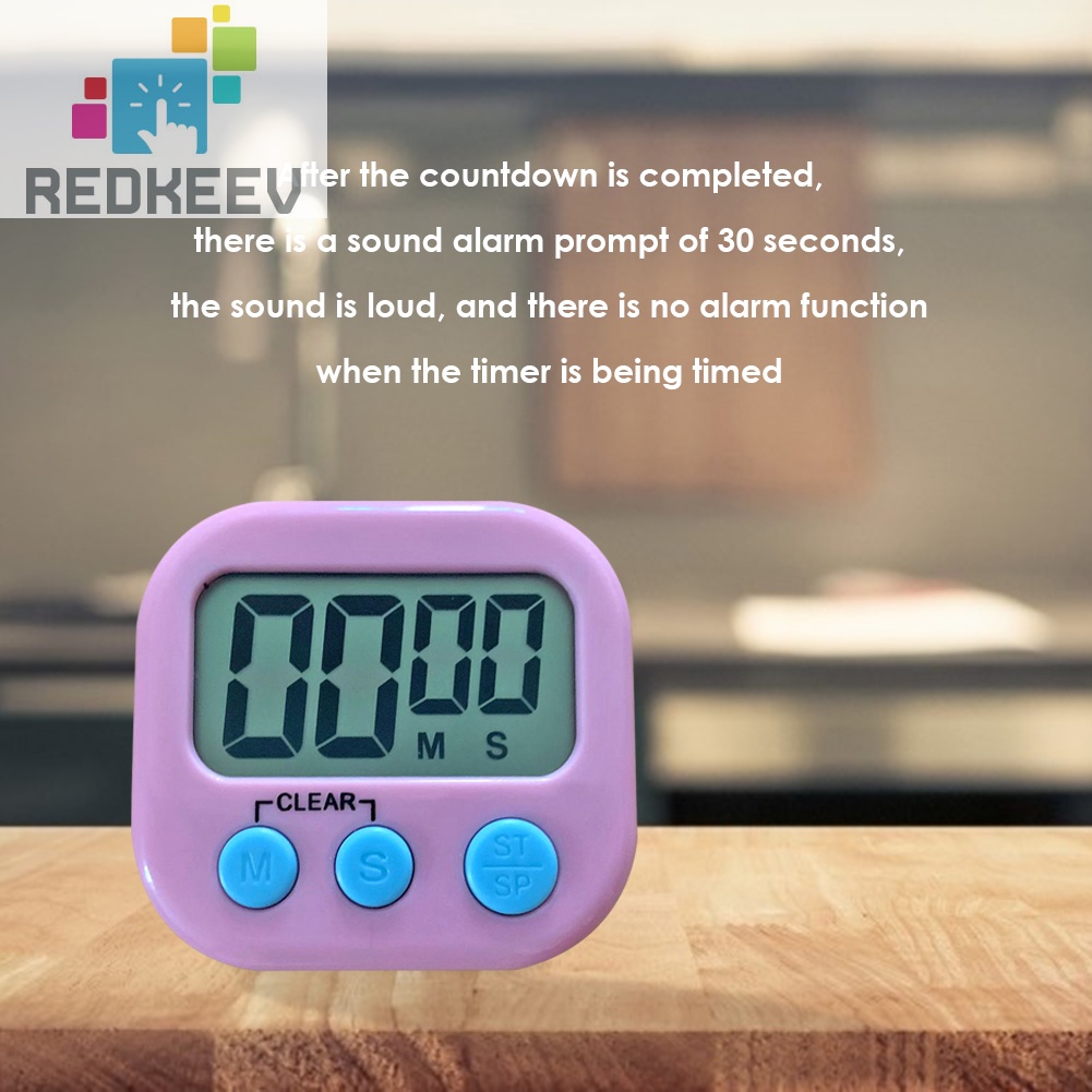 Đồng hồ hẹn giờ nấu ăn đếm ngược màn hình LCD có giá đỡ