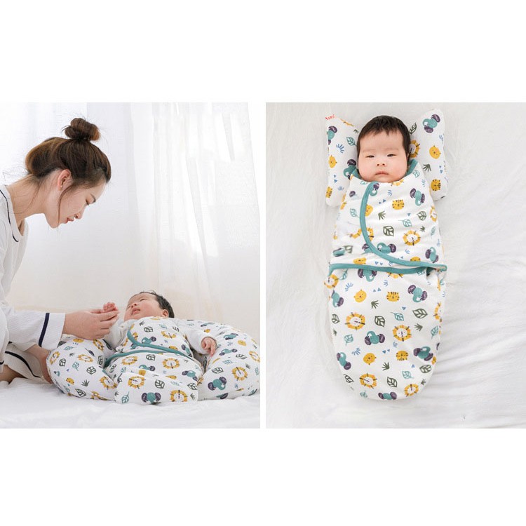 Ủ KÉN ⚡️FREESHIP⚡️ Ủ Kén Sơ Sinh Swaddle Me Summer 100% Cotton Cho Bé