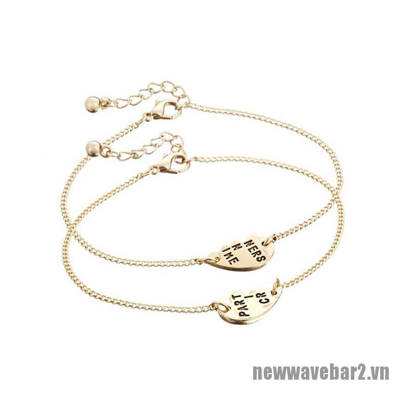 Set 2 Mặt Dây Chuyền Hình Trái Tim Khắc Chữ Best Friends