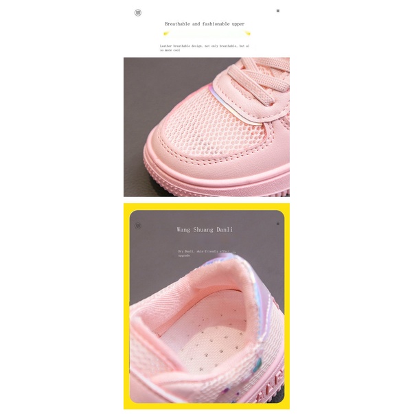 Giày Thể Thao Phối Lưới Thoáng Khí Mẫu Mới 2022 Thời Trang Xuân Hè Cho Bé Gái