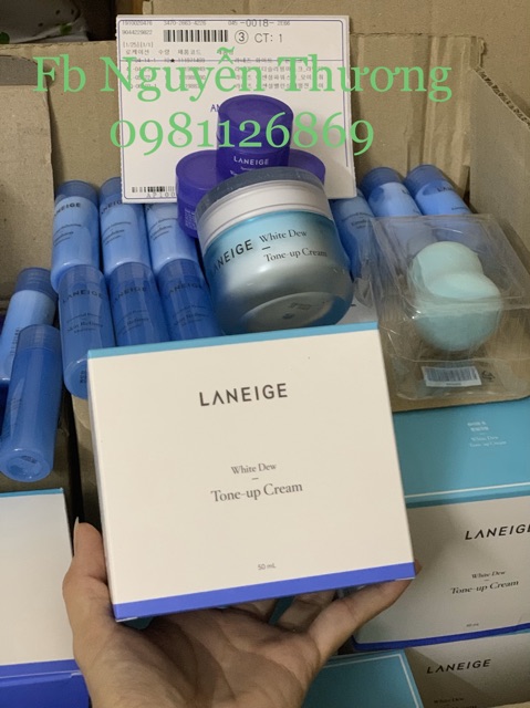 (Tặng Sét quà Tặng)Kem nâng tông Laneige White Dew Tone Up Cream 50ML