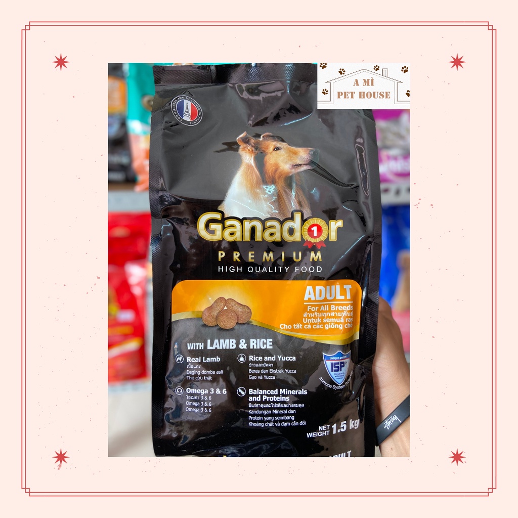 Thức Ăn Cho Chó Lớn Ganador Adult 1.5kg | Hạt Khô Vị Cừu Và Gạo- Lamb &amp; Rice