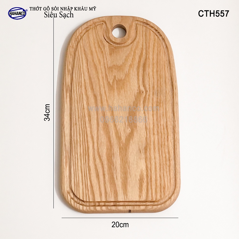 Thớt gỗ sồi Mỹ (OAK) cỡ lớn tiện dụng, có rãnh bao quanh - Xuất Khẩu Châu Âu - CTH557