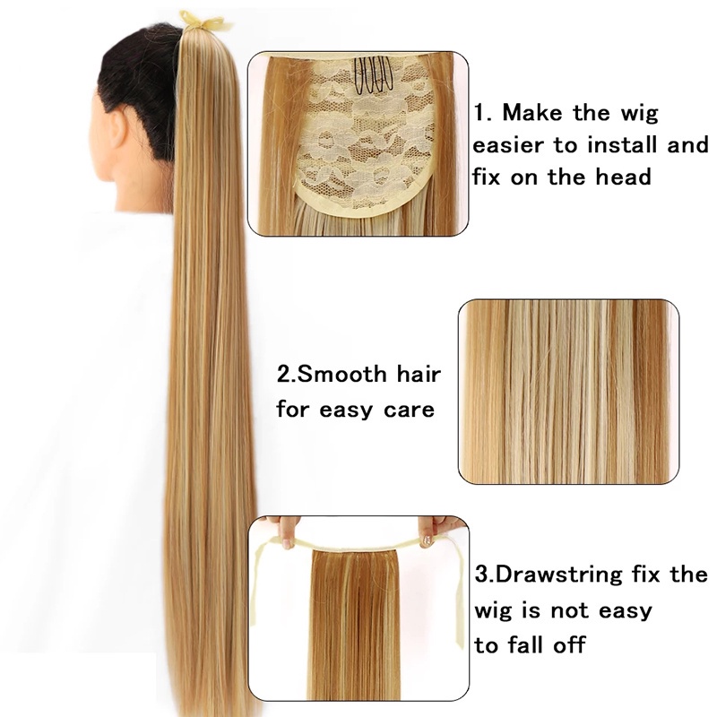 Tóc đuôi ngựa giả Wigsin kiểu thẳng dài 85cm thời trang cho nữ