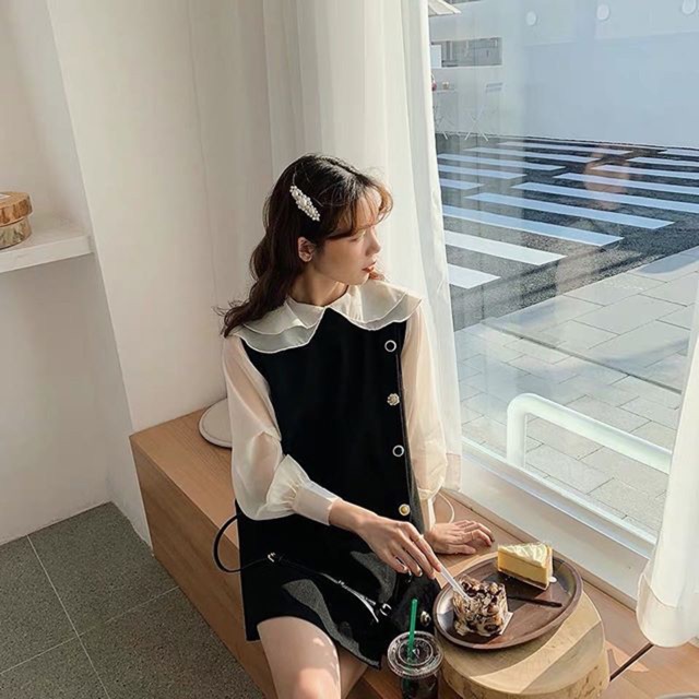 STARROOM Váy liền cúc lệch V031917