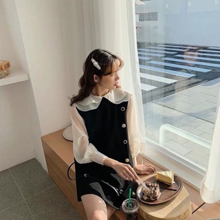 Starroom váy liền cúc lệch v031917