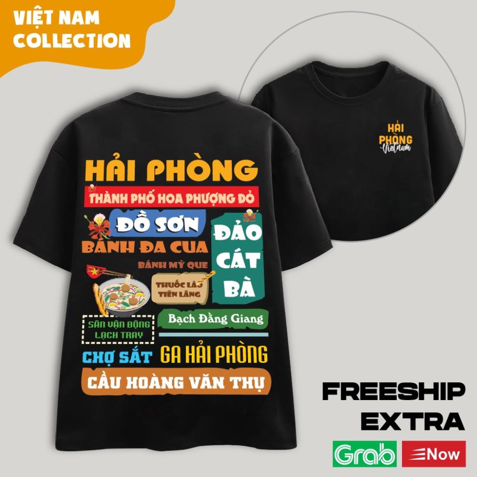 Áo Thun Unisex Nam Nữ Oversize Local Brand Tỉnh Thành - Hải Phòng