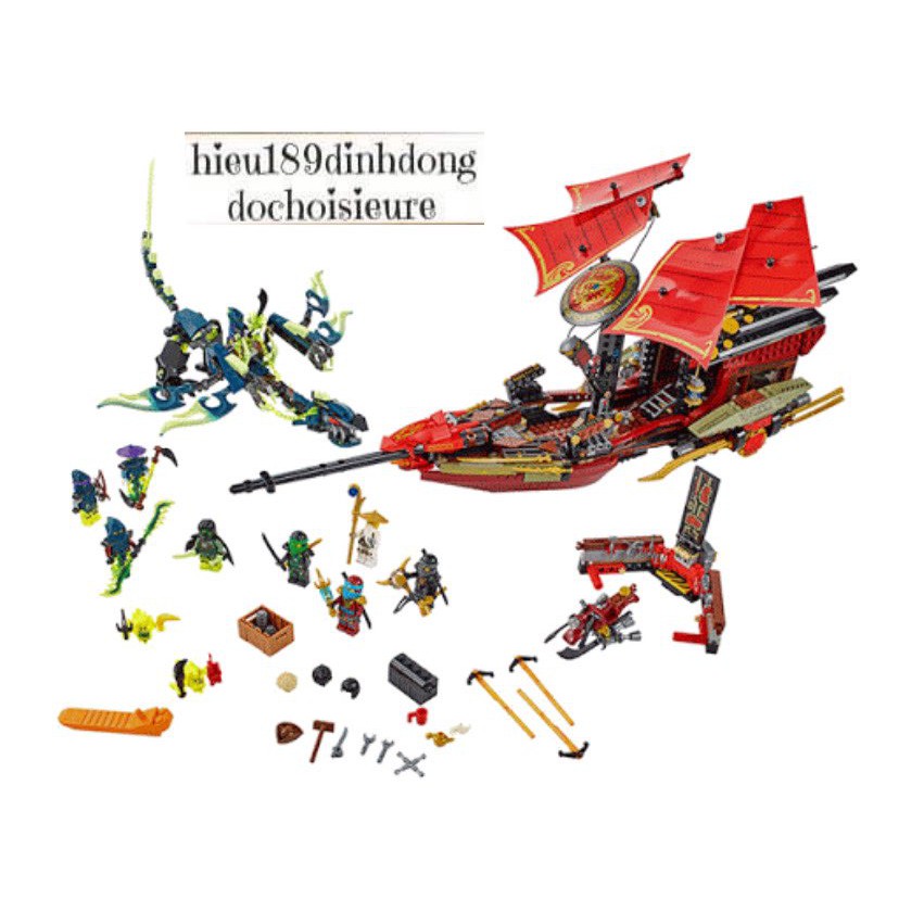 Lắp ráp xếp hình NOT Lego Ninjago Movie 70738 Bela 10402 : Chuyến Bay Cuối Của Phi Thuyền Chỉ Huy 1265 mảnh