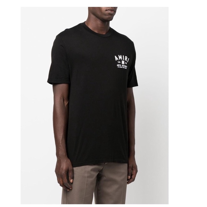 Áo Thun Cotton Ngắn Tay In Logo Amiri Thời Trang Cho Nam