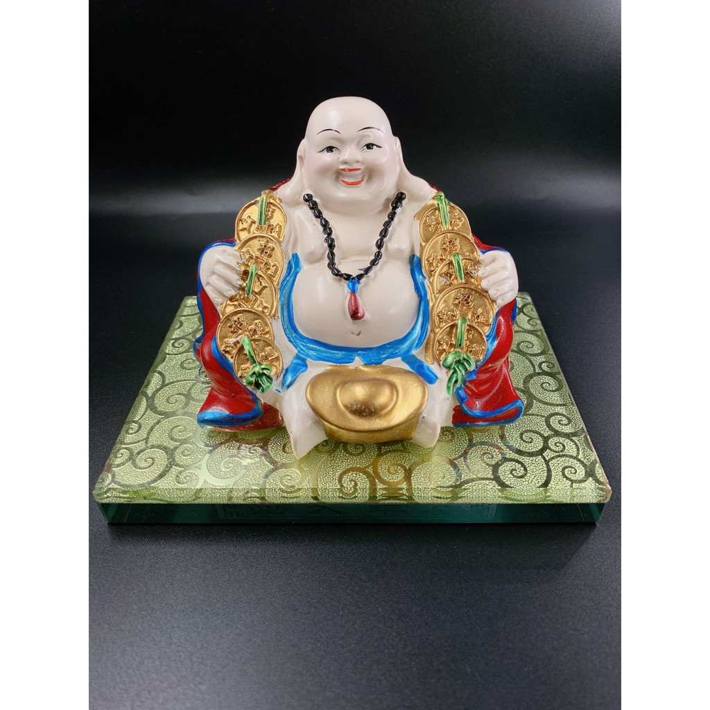 Mua 1 Tặng 1 - Tượng Phật Để Trên Xe Ô Tô - Tượng Phỗng Di Lặc Ôm Bị Tiền Làm Bằng Sứ Mang Lại Sức Khỏe Và Tiền Tài