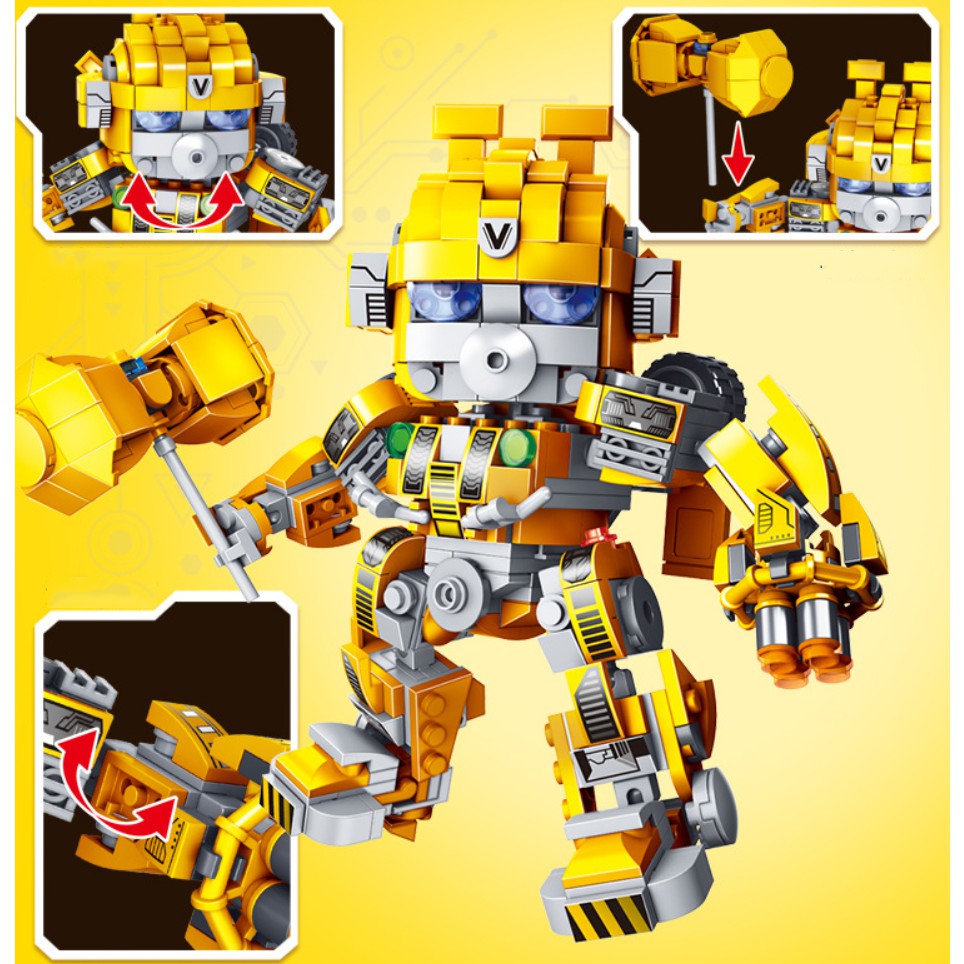 [510 CHI TIẾT-HÀNG CHUẨN] BỘ ĐỒ CHƠI XẾP HÌNH LEGO Transformer BUMBLEBEE - Lego Robot Biến Hình