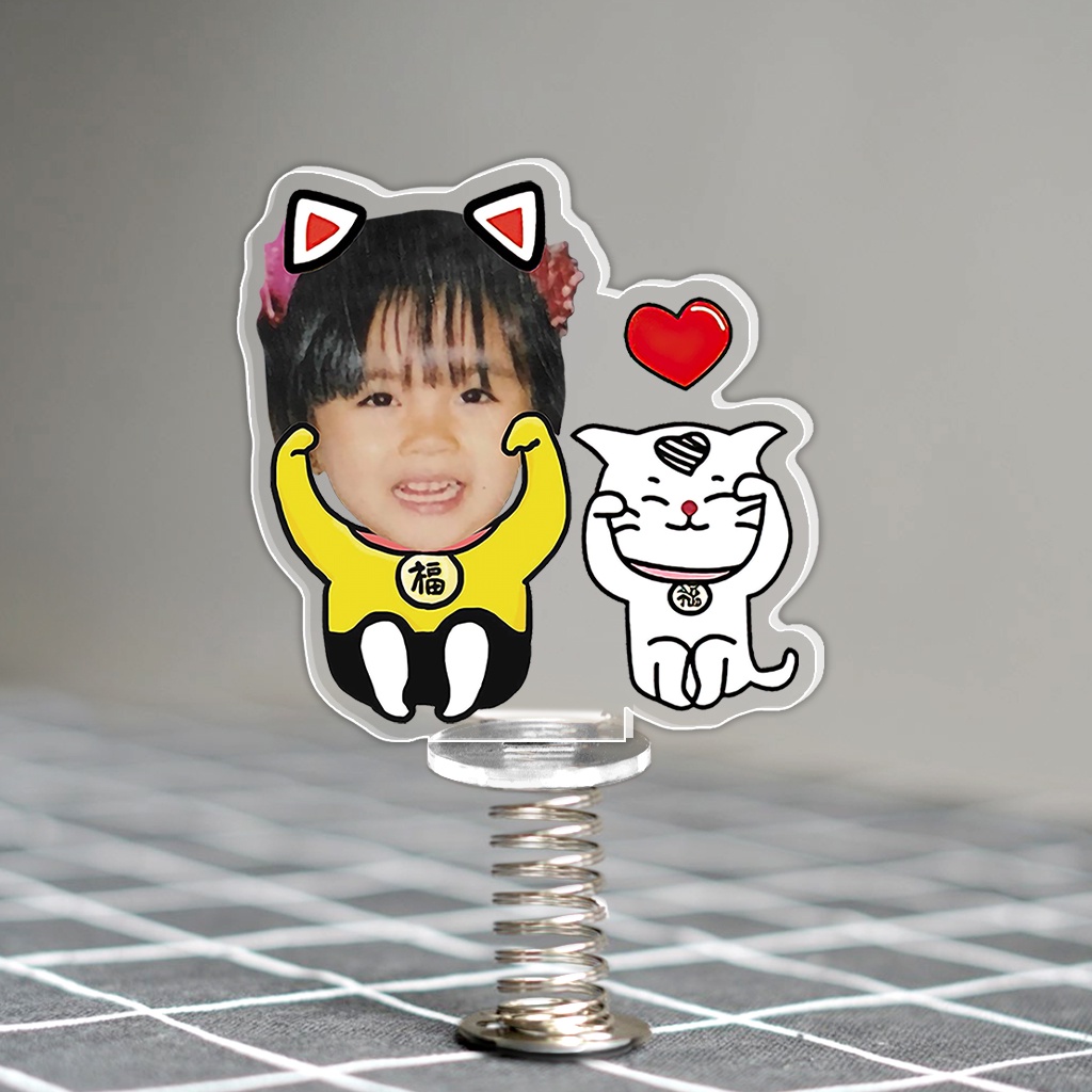 Standee lò xo lắc lư đáng yêu chibi trong suốt đế dính trang trí in theo yêu cầu