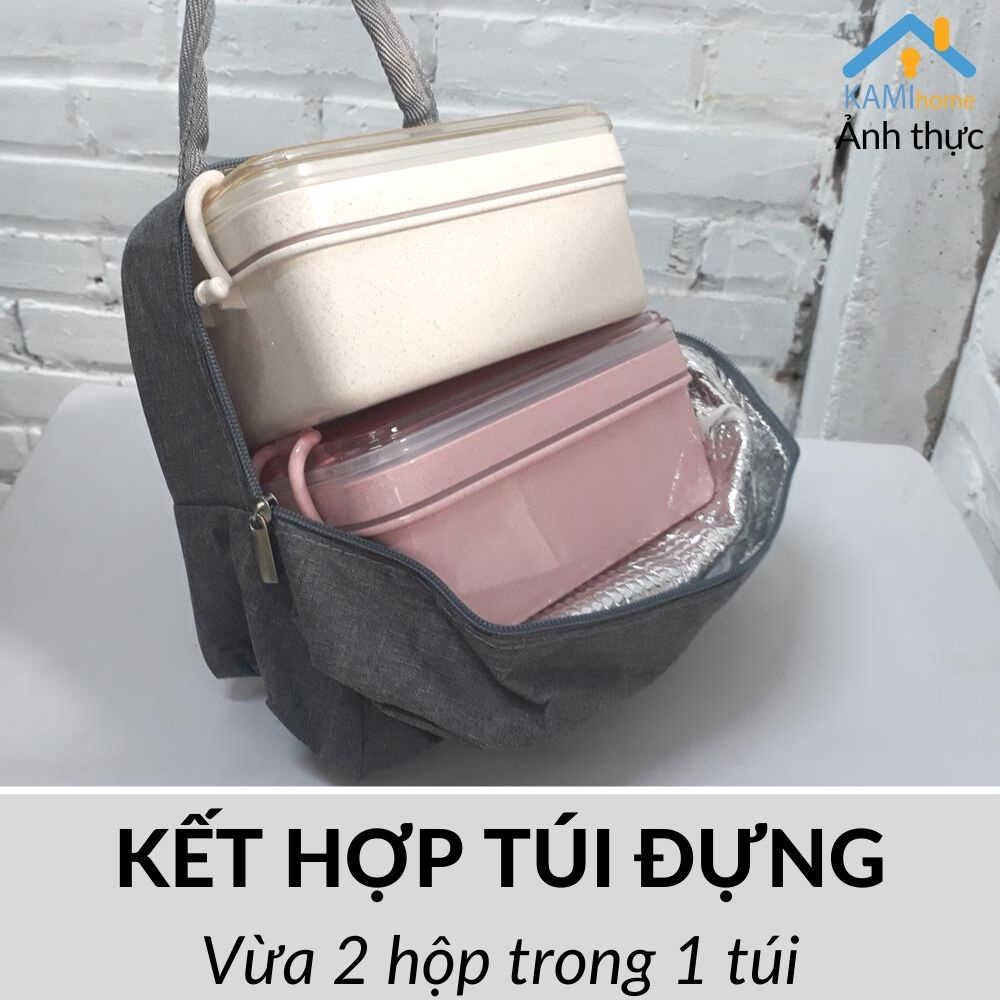 Hộp đựng cơm văn phòng 2 tầng ❤️Dùng được Lò Vi sóng❤️Loại 950ml❤️chất liệu lúa mạch mã 21003.21015