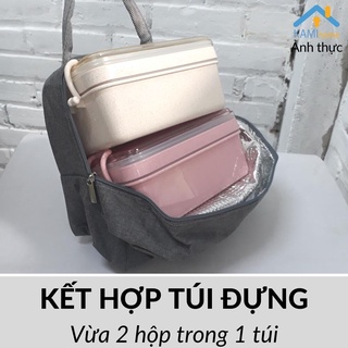 Hộp đựng cơm văn phòng 2 tầng ❤️Dùng được Lò Vi sóng❤️Loại 950ml❤️chất liệu lúa mạch mã 21003.21015