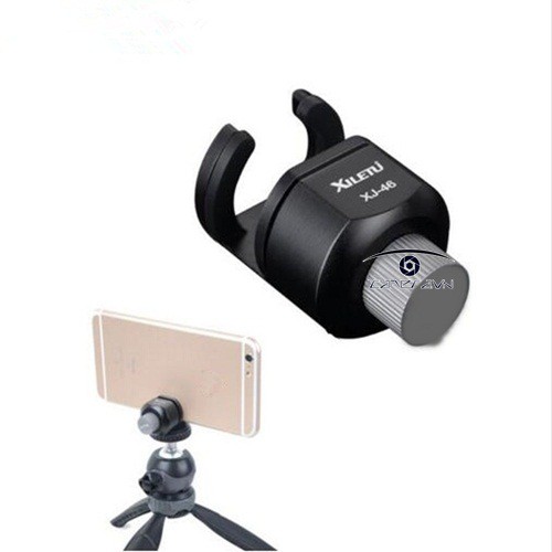 GÁ KẸP ĐIỆN THOẠI, MÁY TÍNH BẢNG GẮN CHÂN MÁY TRIPOD XILETU XJ-46