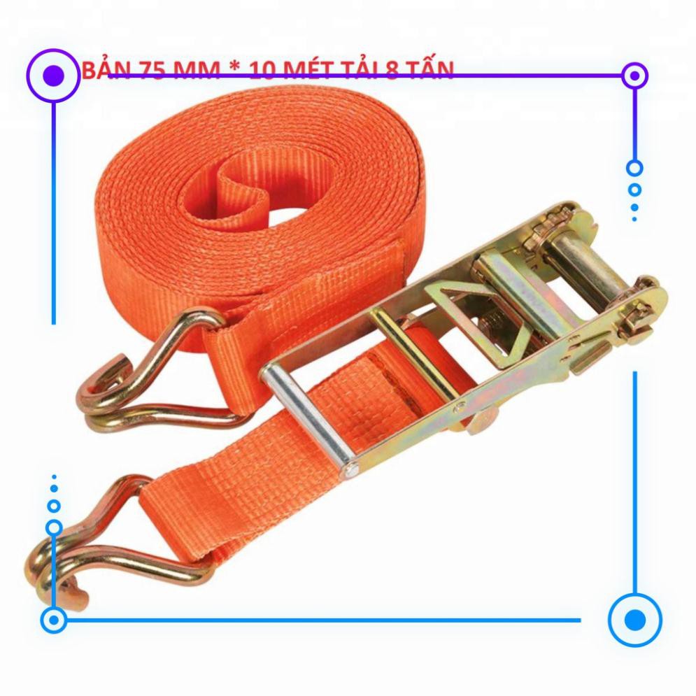 [ 7 sợi ] Dây Cảo Chằng Hàng Tăng Đơ bản 50mm x 10 Mét 3000kg( 3 tấn) capthepgiasi