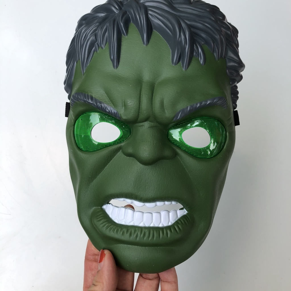 Mặt nạ người Khổng lồ xanh Hulk có đèn phát sáng hóa trang Trung thu , Halloween cho bé