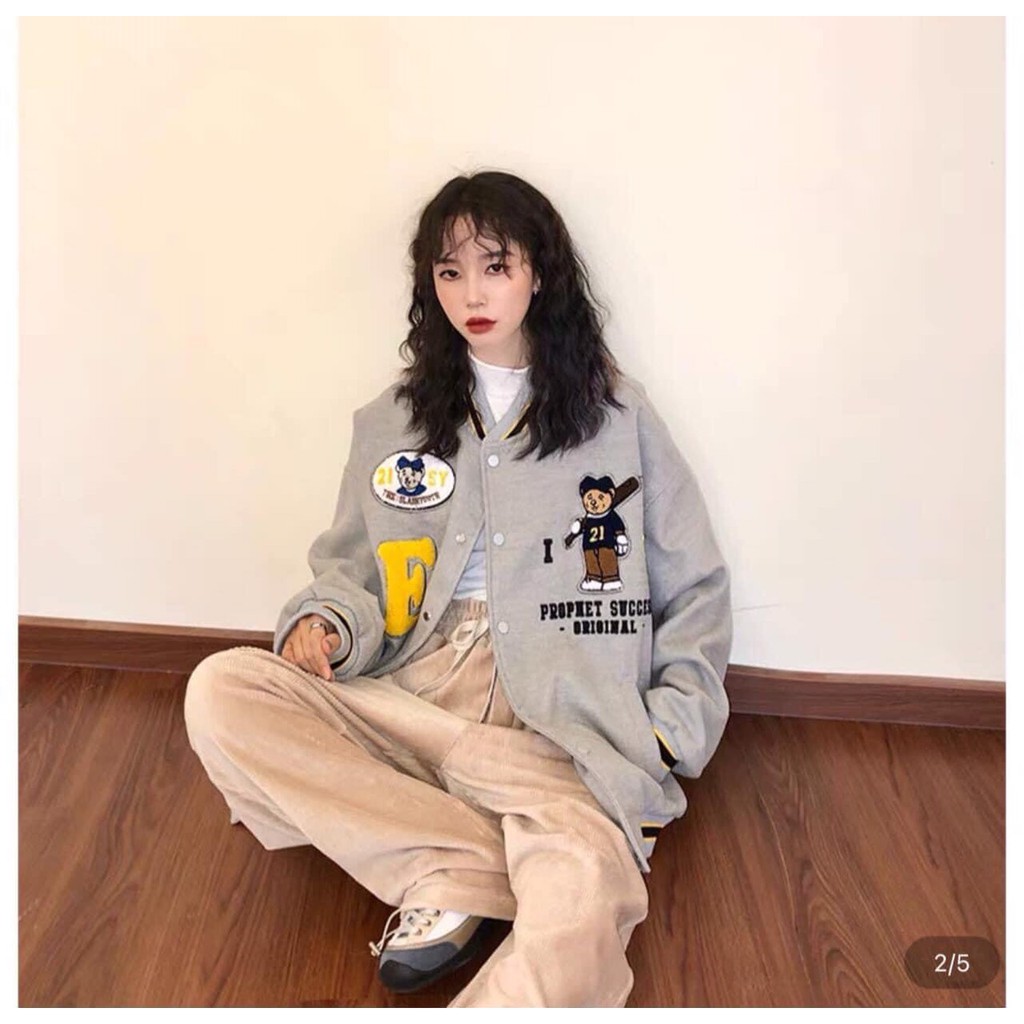 Áo Khoác Nỉ Ngoại Nam Nữ Áo Bomber Nỉ Chữ E Unisex Form Rộng Hàng Hot Trend | BigBuy360 - bigbuy360.vn