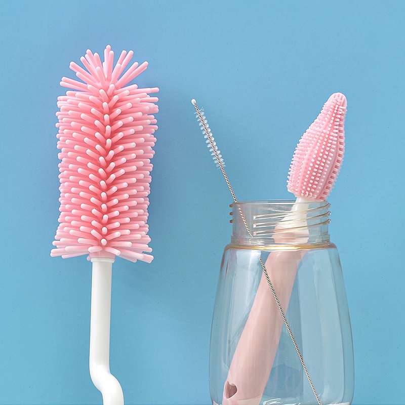 Set 3 Cọ Vệ Sinh Bình Sữa Bằng Chất Liệu Silicone Xoay 360 Độ° Cọ Vệ Sinh Bình Sữa Cho Bé Chất Lượng Cao Tiện Lợi Dễ Sử Dụng