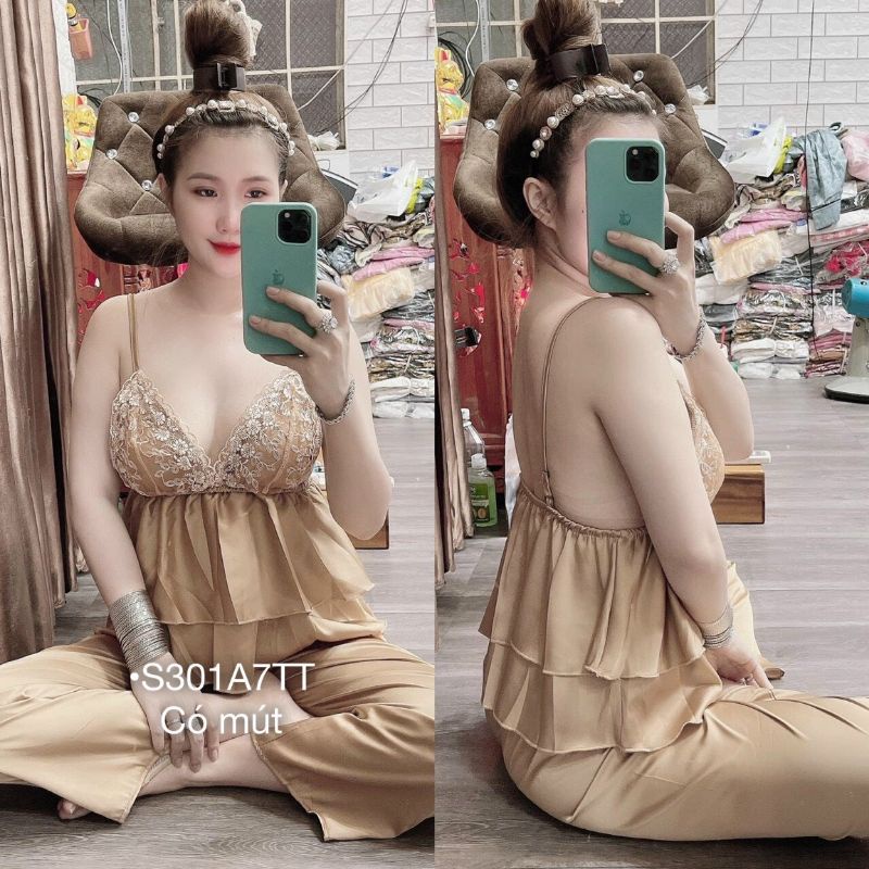 SET NGỦ 2 DÂY REN NGỰC QUẦN NƠ DÀI | BigBuy360 - bigbuy360.vn