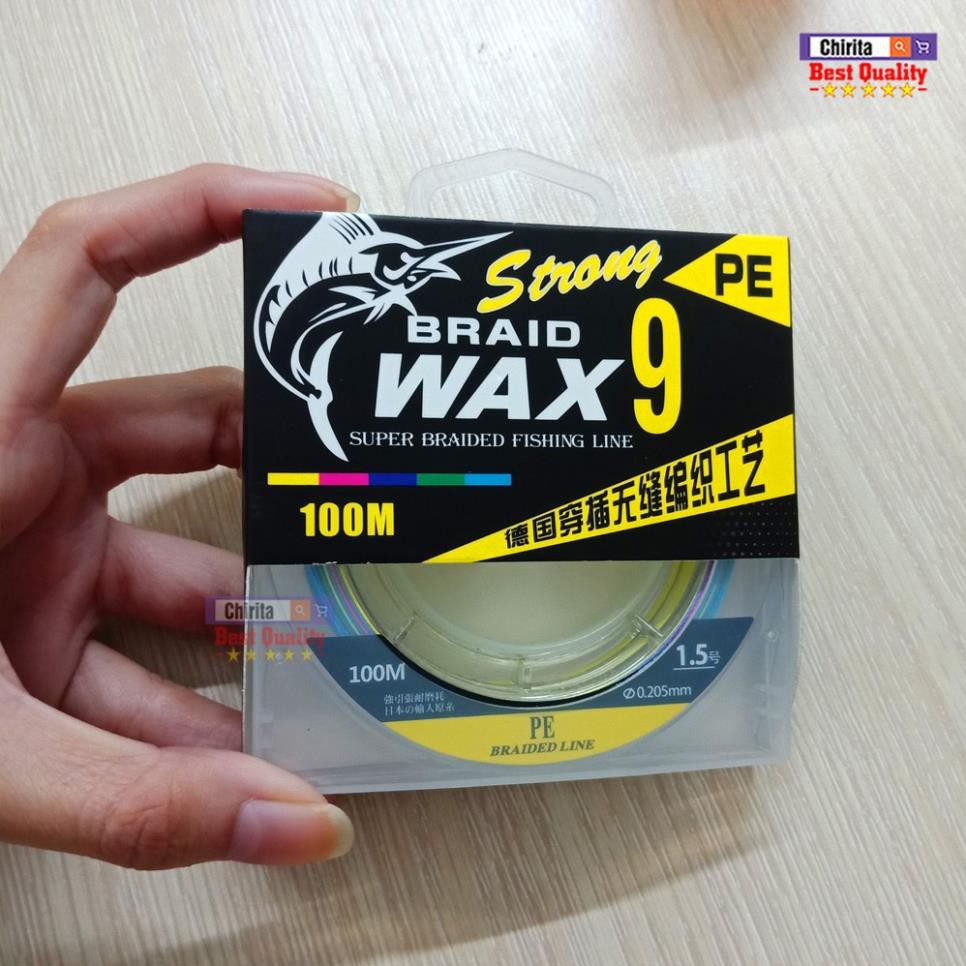 Dây Cước Dù Câu Cá PE Loại Xịn 100 Mét - Dây Cước Tàng Hình BRAID WAX 9 Đủ Size : 1 - 1.5 - 2 - 2.5 - 3 - 3.5