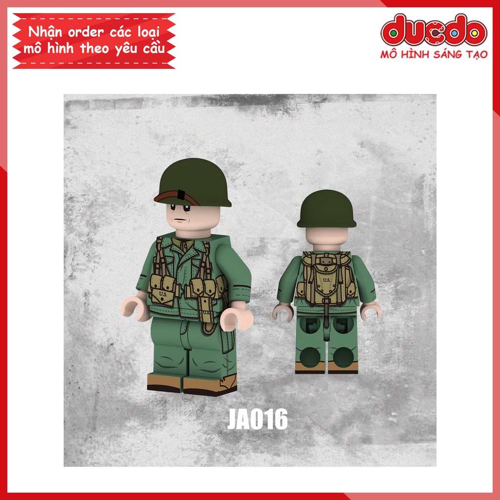 Minifigures chiến binh Army trong chiến tranh thế giới - Đồ chơi Lắp ghép Xếp hình Mô hình Mini WW2 JA015-018 JC013-016