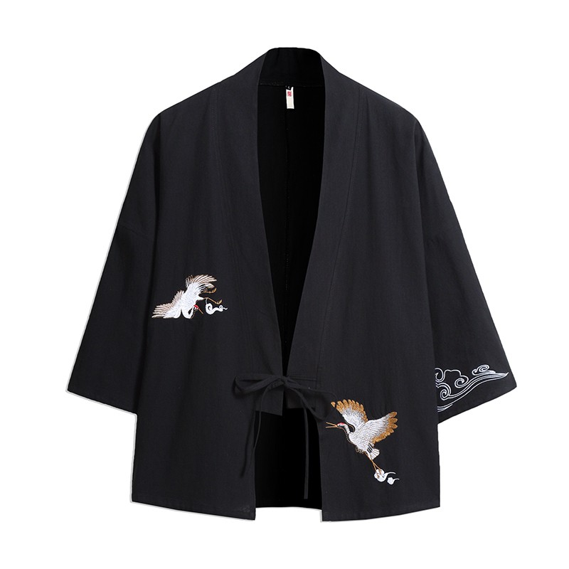 Áo Haori thêu hạc - Kimono cách tân thêu hạc | BigBuy360 - bigbuy360.vn