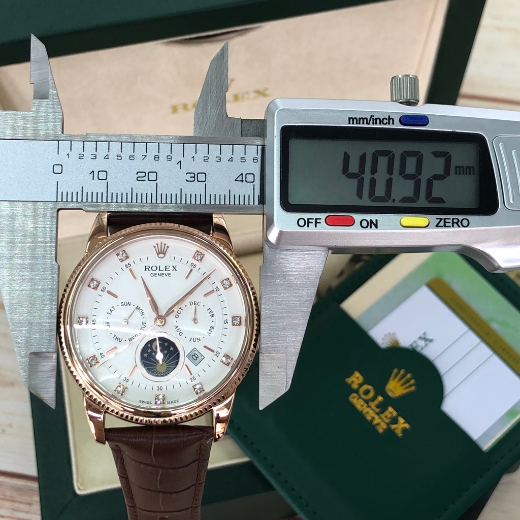 Đồng Hồ Nam RL GENEVE 6 Kim Trăng Sao, Cơ Lộ Máy Automatic Nhật Size 41, Chống Nước 5ATM [Bảo Hành 18 Tháng - 1 Đổi 1 15